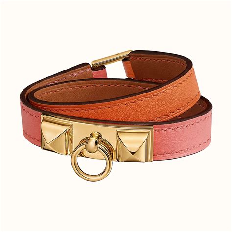 hermes double tour leather brscelet rose dragee|hermes double tour bracelets.